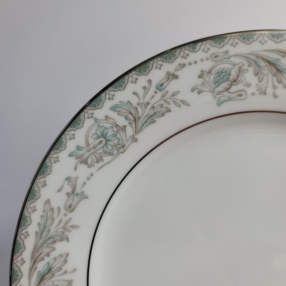 THREE Noritake Belmont Salad Plates Blue Gray Scrolls & Flowers #5609 - Picture 3 of 12